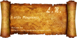 Leth Magnusz névjegykártya